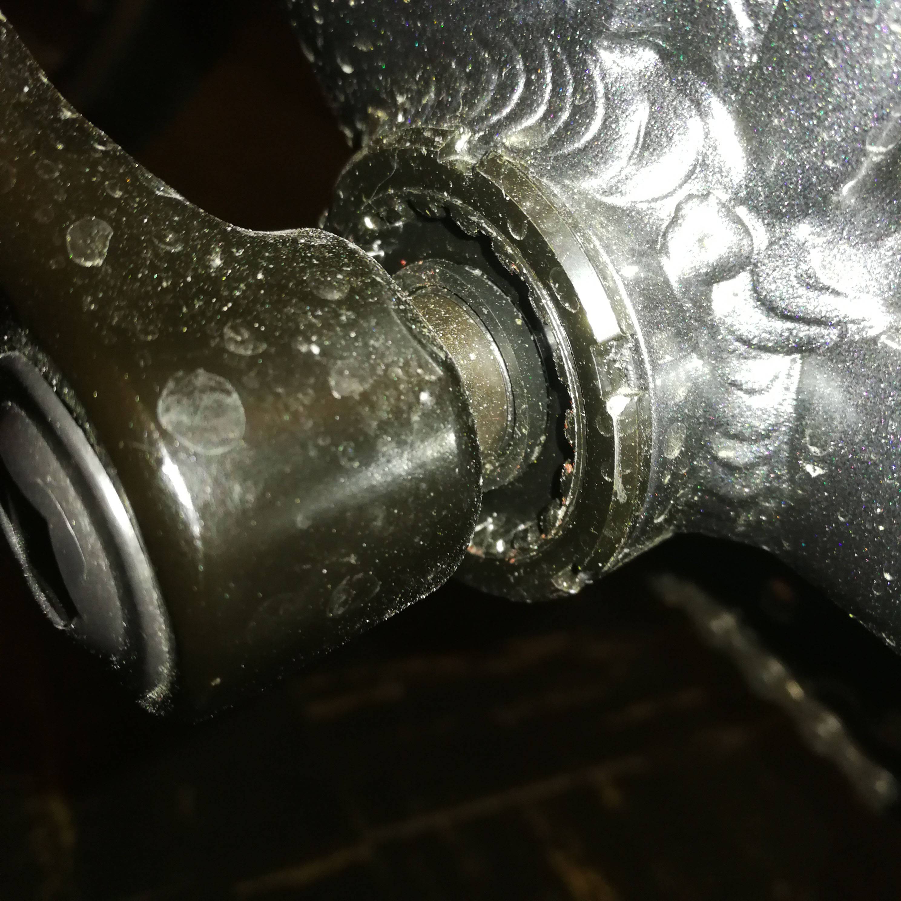 photo showing left side of bottom bracket