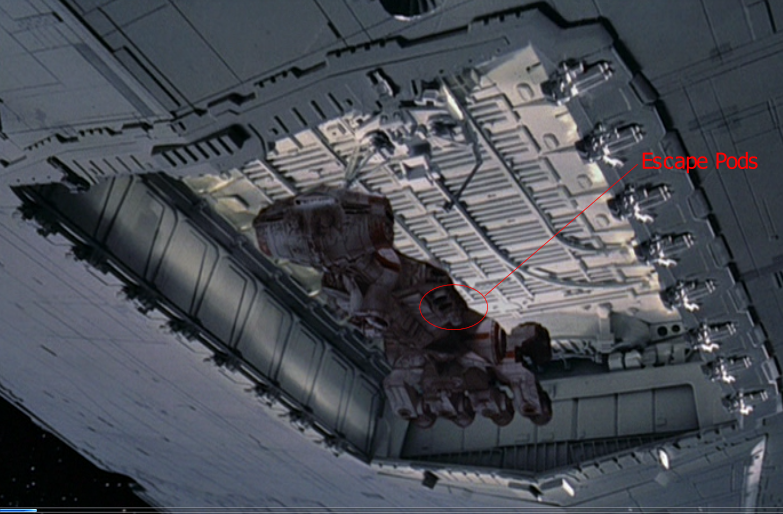 The Tantive IV framed by the entrance to the Star Destroyer's docking bay