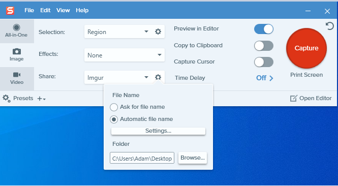 Snagit screenshot