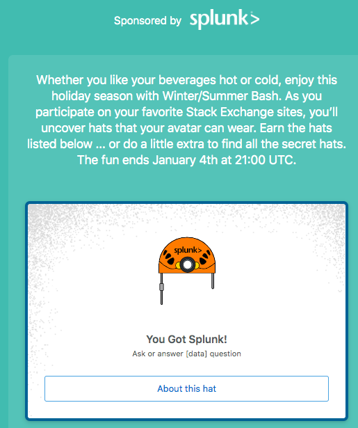 splunk hat, sponsored by Splunk®