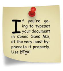 Comic Sans LaTeX ad