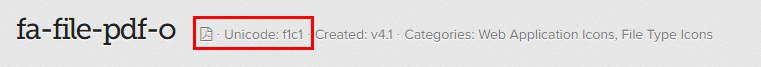 Fontawesome unicode