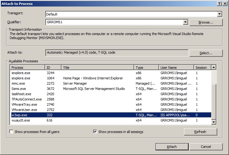 Debugando o processo do IIS