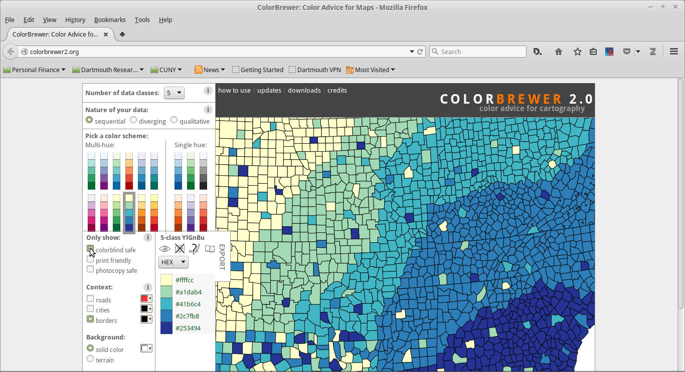 ColorBrewer website screenshot