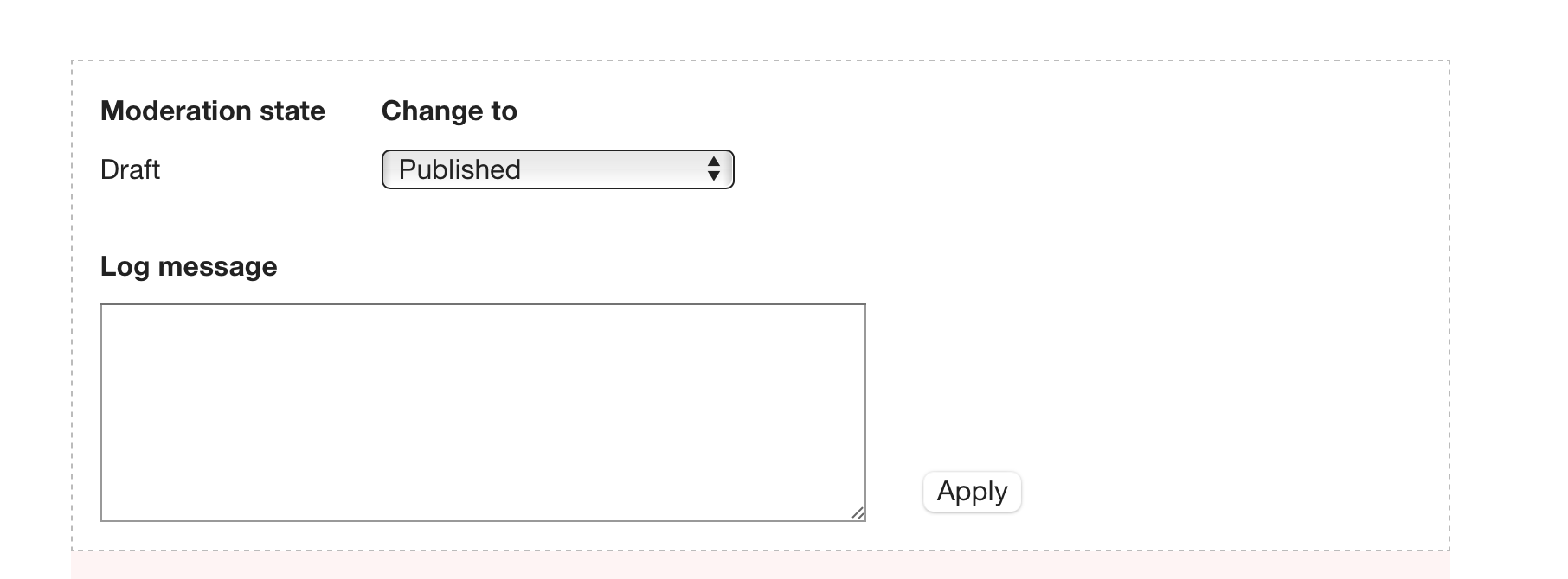 Moderation control input