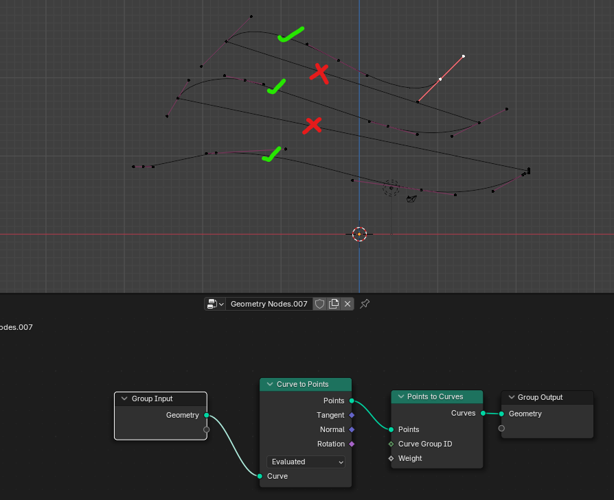 Example of my curves connected to each other