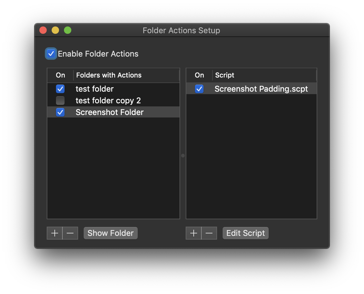 Folder Actions Setup SS