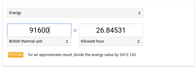 BTUs vs. kWh