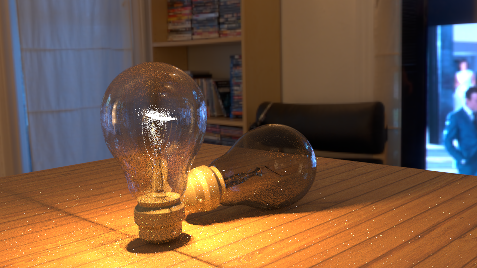 image of a bulb glowing using tungsten filament emitting light