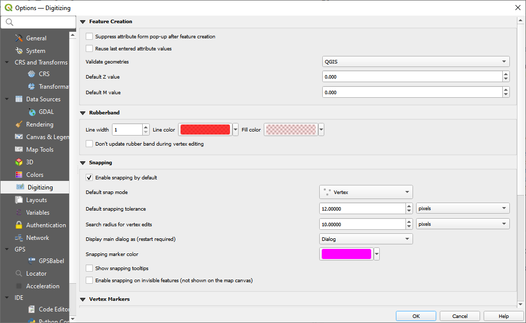 The Options Settings