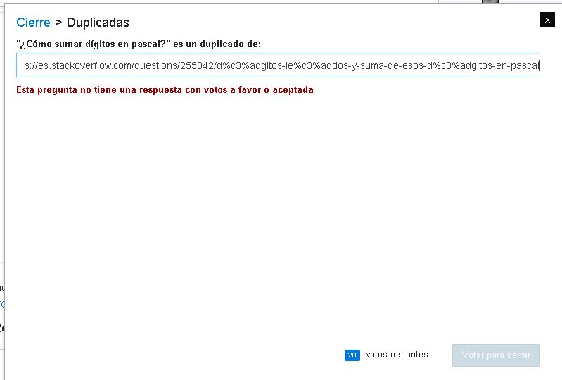 No puedo marcarla como duplicada