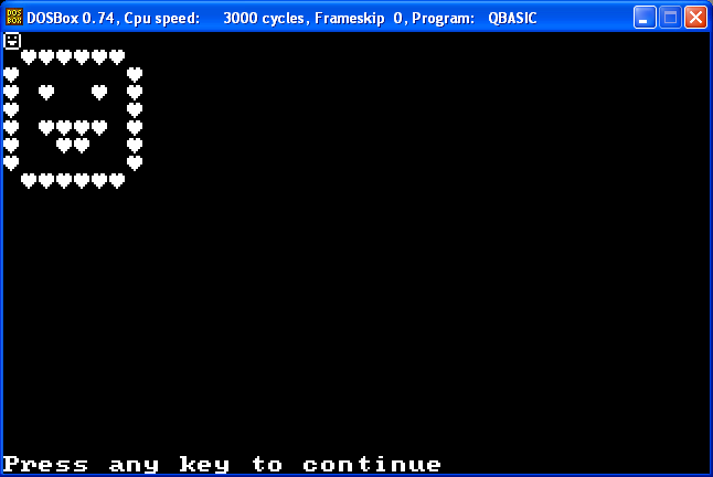 QBasic ASCII smile optimized