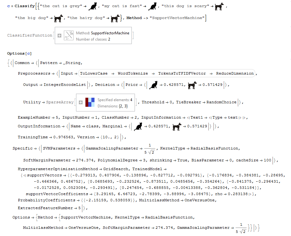 Options on Classifier