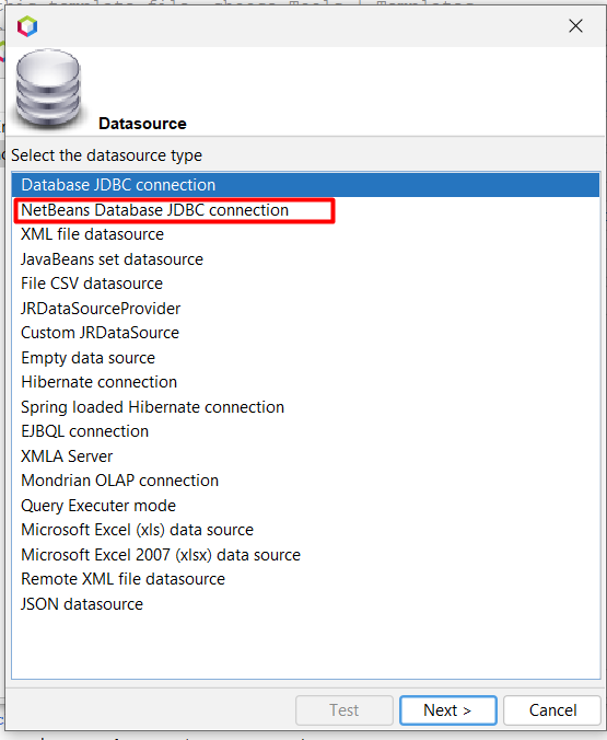 Netbeans Database JDBC connection