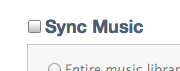 Uncheck sync Music