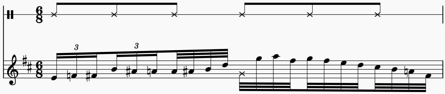 Renotated measure showing beat divisions