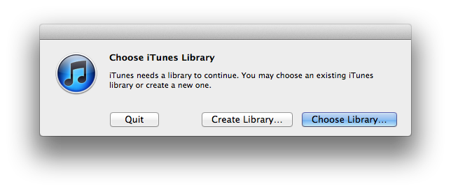 choose itunes library