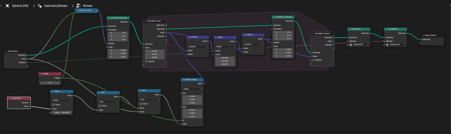 A blender geo nodes tree