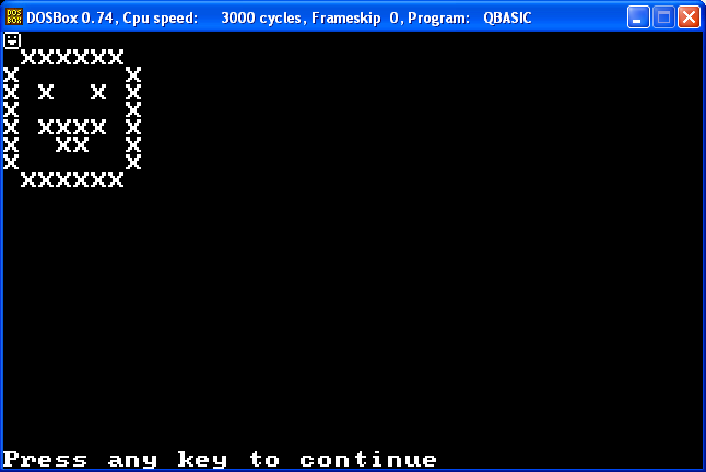 QBasic ASCII smiley unoptimized