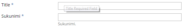 Trying to add some helptext to Title Field similar to Sukunimi Field