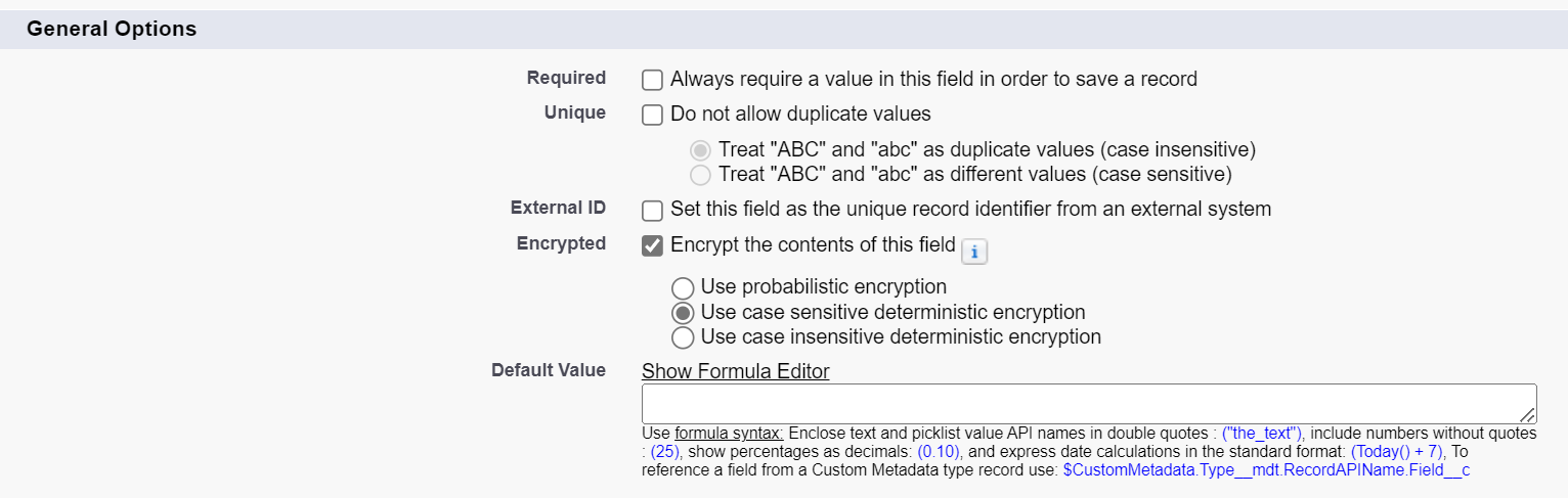 Custom Field Definition Edit