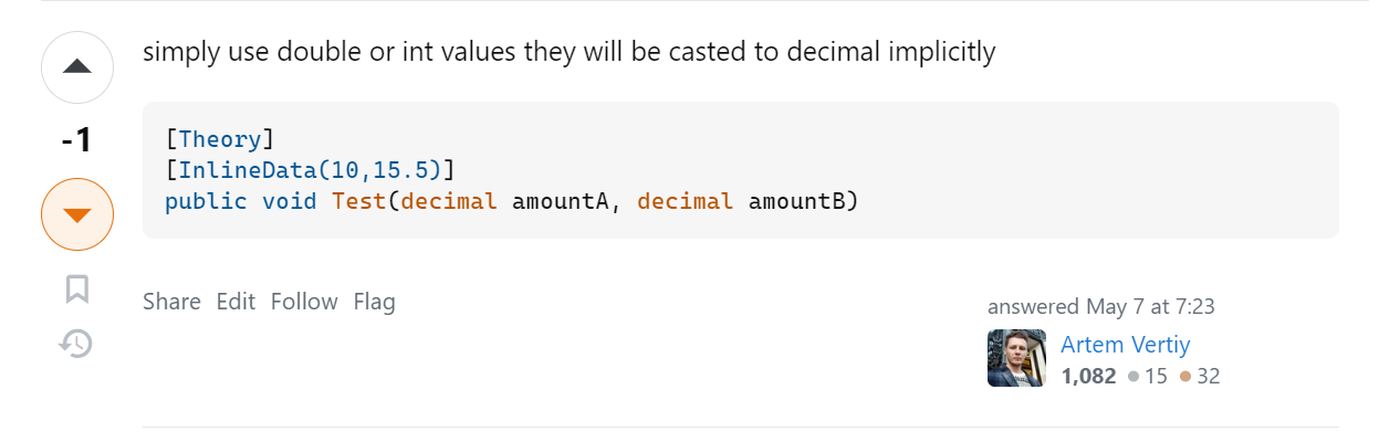 c# - Having an actual decimal value as parameter for an attribute ...