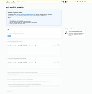 Ask Wizard page on SO in light mode, with updates