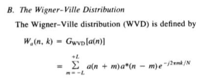 The Wigner-Ville is a wank.