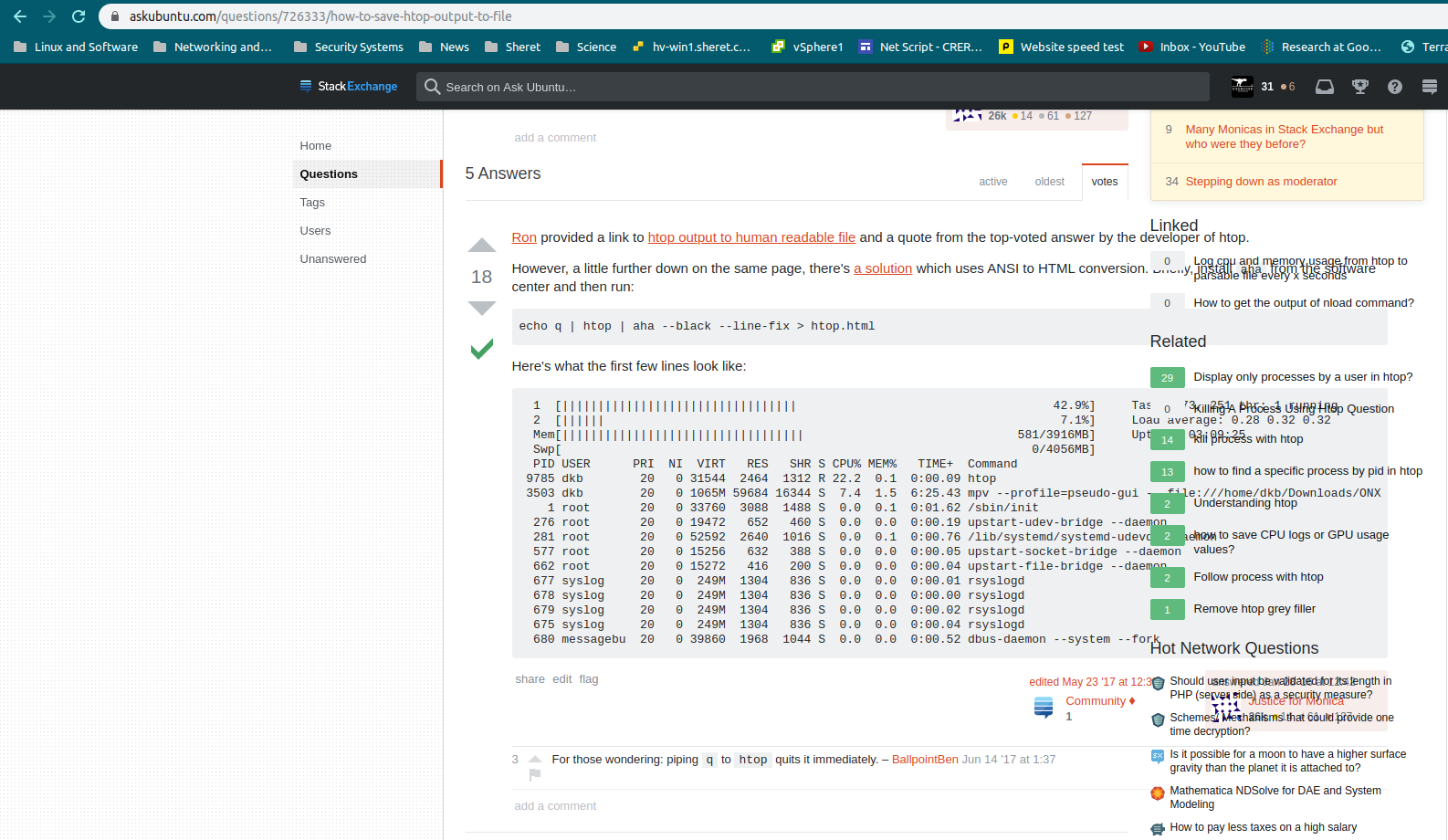 Broken AskUbuntu Answers on Chromium