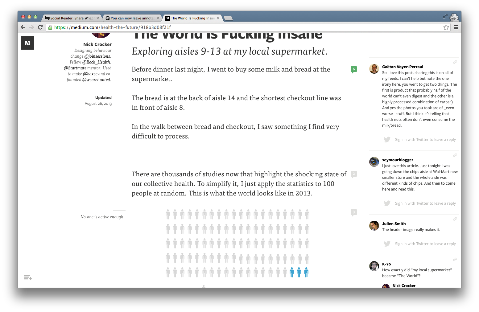 A post on Medium with comments expanded, wide-format proportions