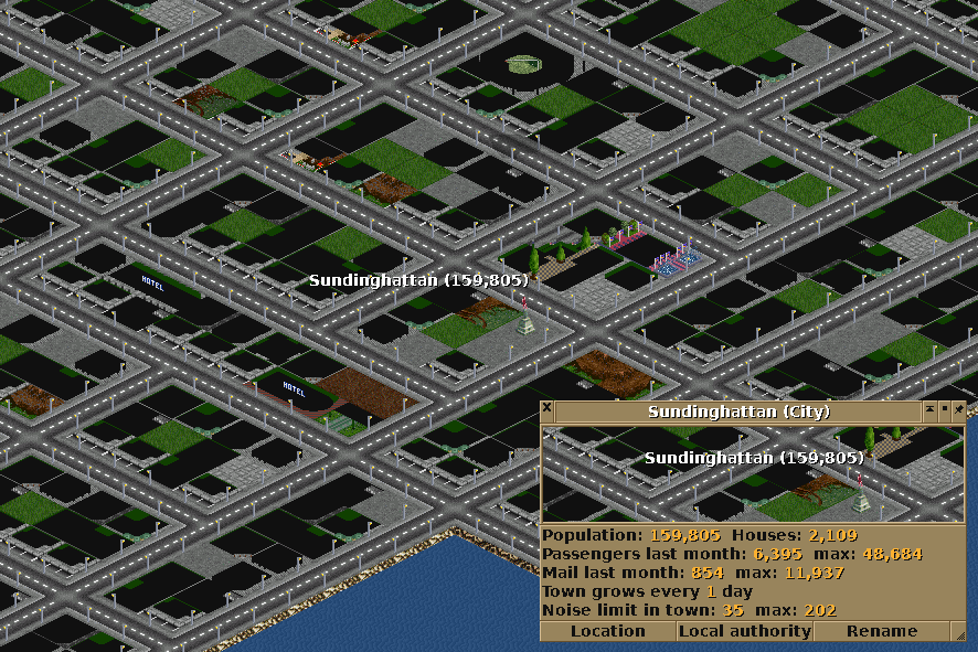 OpenTTD city centre