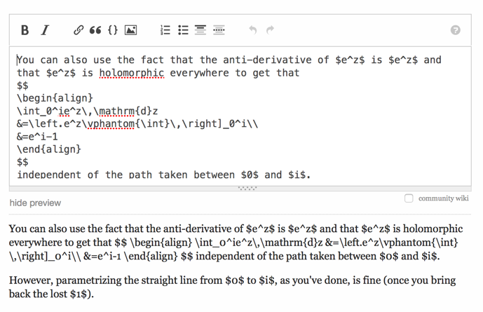 unrendered MathJax during and immediately after editing