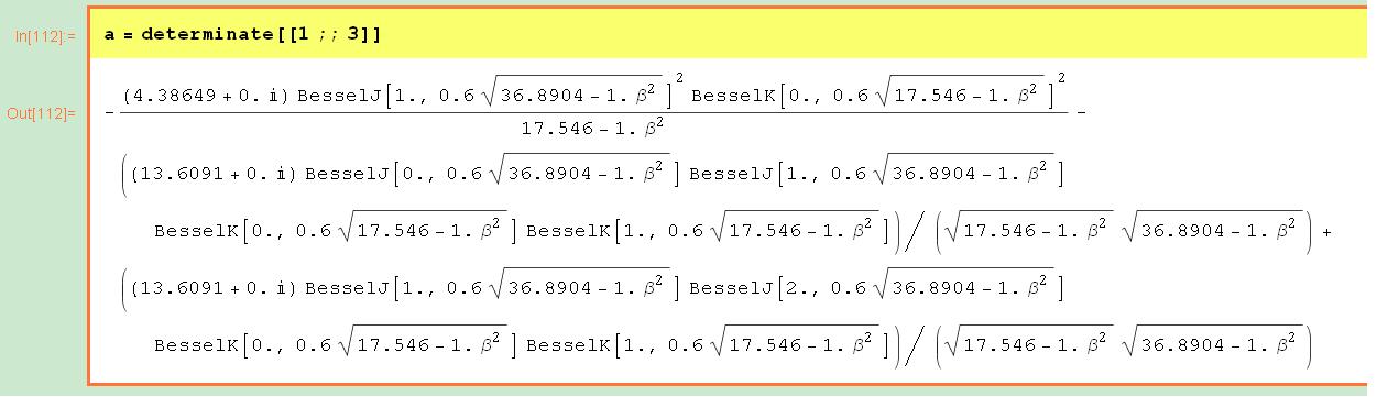 Mathematica output