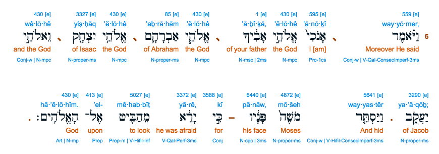 Exodus 6 3 interlinear best sale