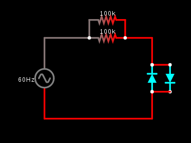 Resistive dropper circuit