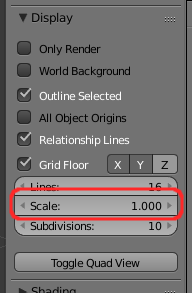 Display properties for grid