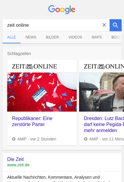 Zeit Online AMP card