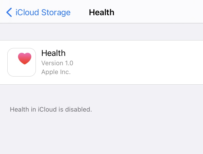 iCloud settings iPhone Screenshot