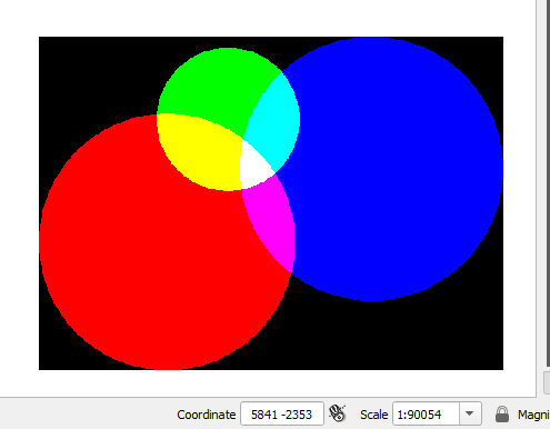 End result of color addition in QGIS