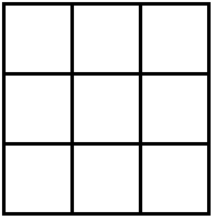 Empty 3 x 3 square grid