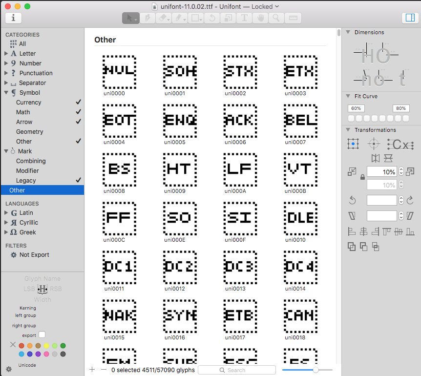 Gnu unifont font