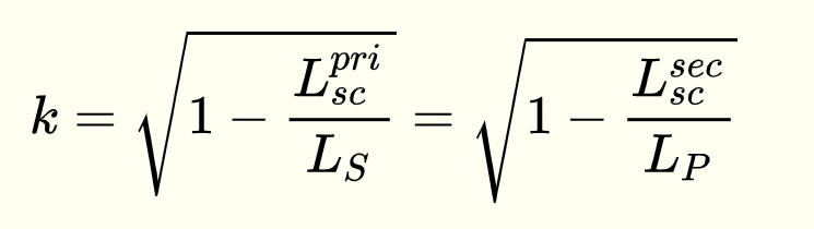 Coupling Coefficient Formula