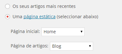 configuração do wordpress