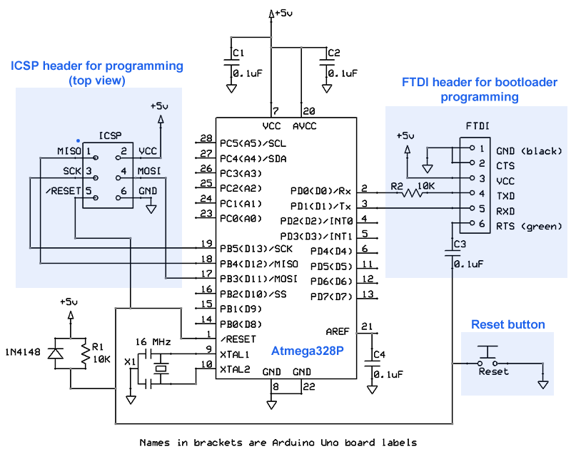 Atmega328P wiring