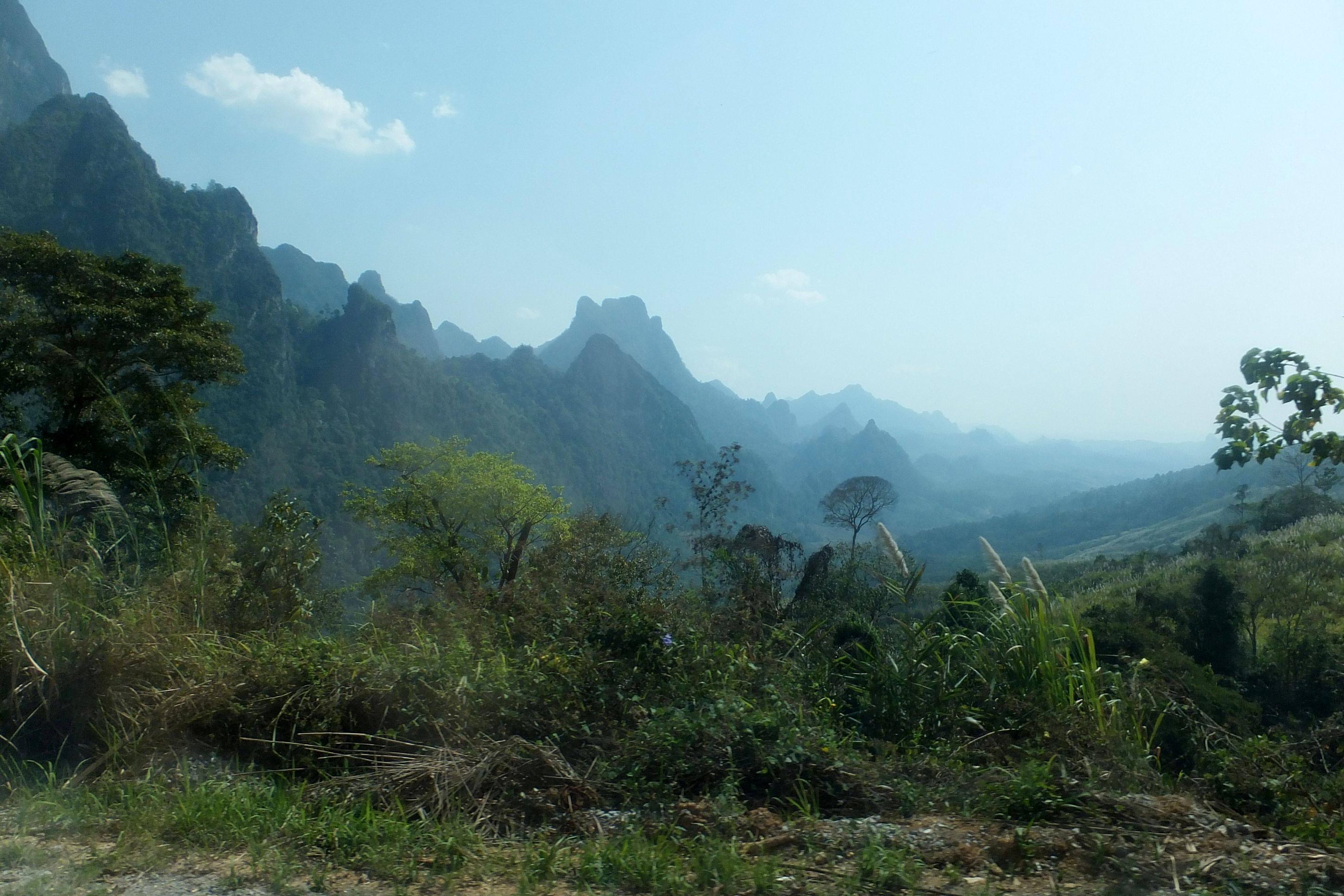 Seen through the bus window between Luang Prabang and Vang Vieng, Laos, 2015.