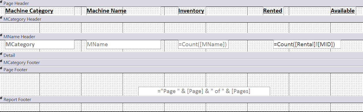 Report Design View