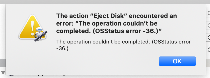 Automator Error Dialog