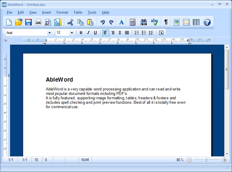 Screenshot of AbleWord