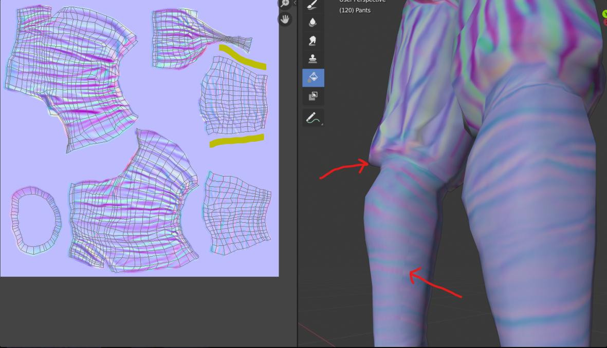 Bump mapping with seam artefacts