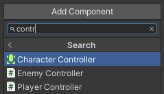 Add Component menu with unique component names